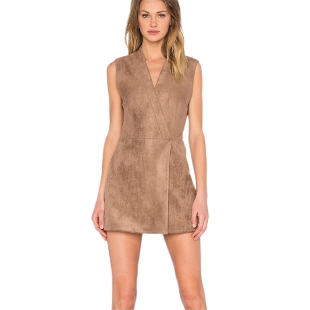 BCBGMaxAzaria Caryn Faux Suede Dress in light mocha Minimalist
